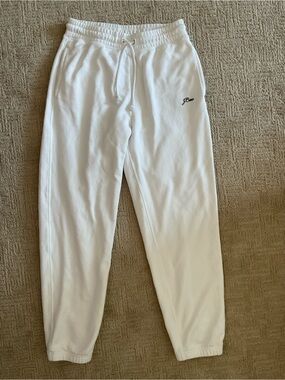 💙🤍 J. Crew High-Rise White Cotton Fleece Trackpants Joggers XS Minimalist Preppy